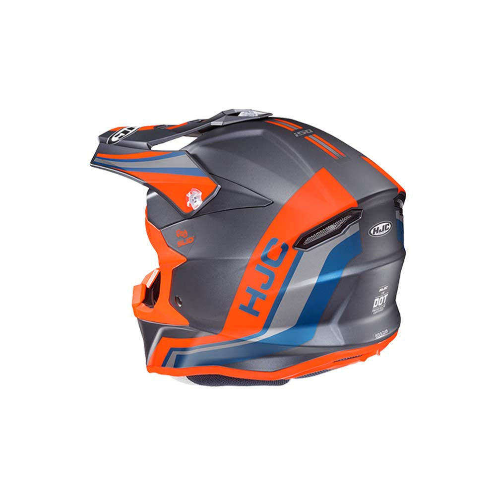 Capacete HJC Off I50 Flux Preto Laranja Cinza E Azul