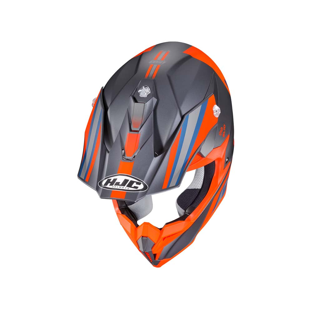 Capacete HJC Off I50 Flux Preto Laranja Cinza E Azul