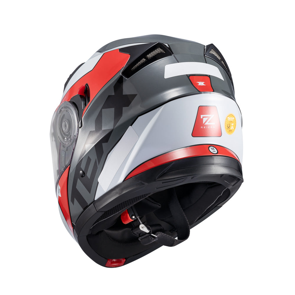 Capacete Texx Escamot Gladiator V3 Reisen Vermelho Branco