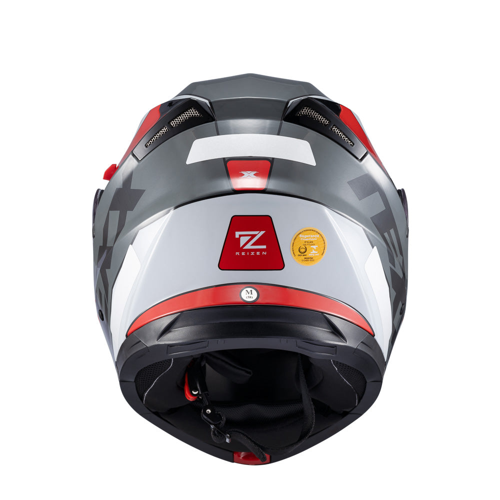 Capacete Texx Escamot Gladiator V3 Reisen Vermelho Branco