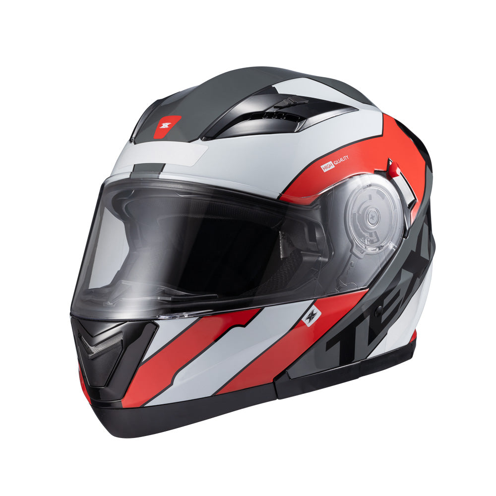 Capacete Texx Escamot Gladiator V3 Reisen Vermelho Branco
