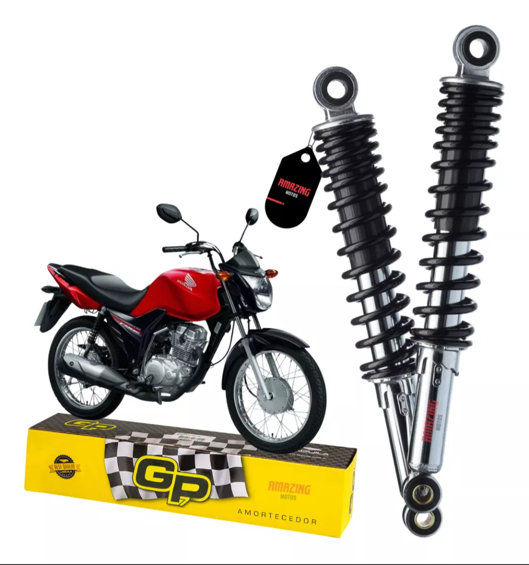 Amortecedor Gp7 (Par) Com Regulagem CG 125 - 2009 em diante