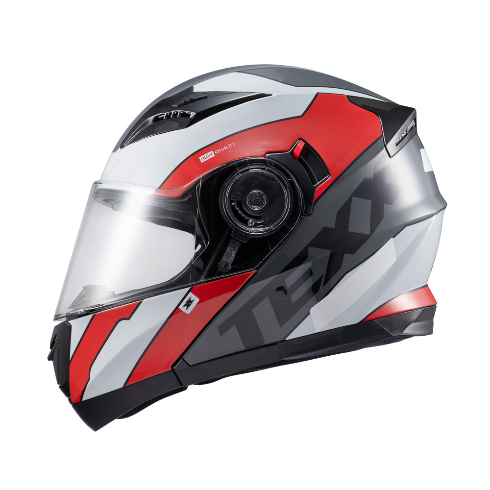 Capacete Texx Escamot Gladiator V3 Reisen Vermelho Branco