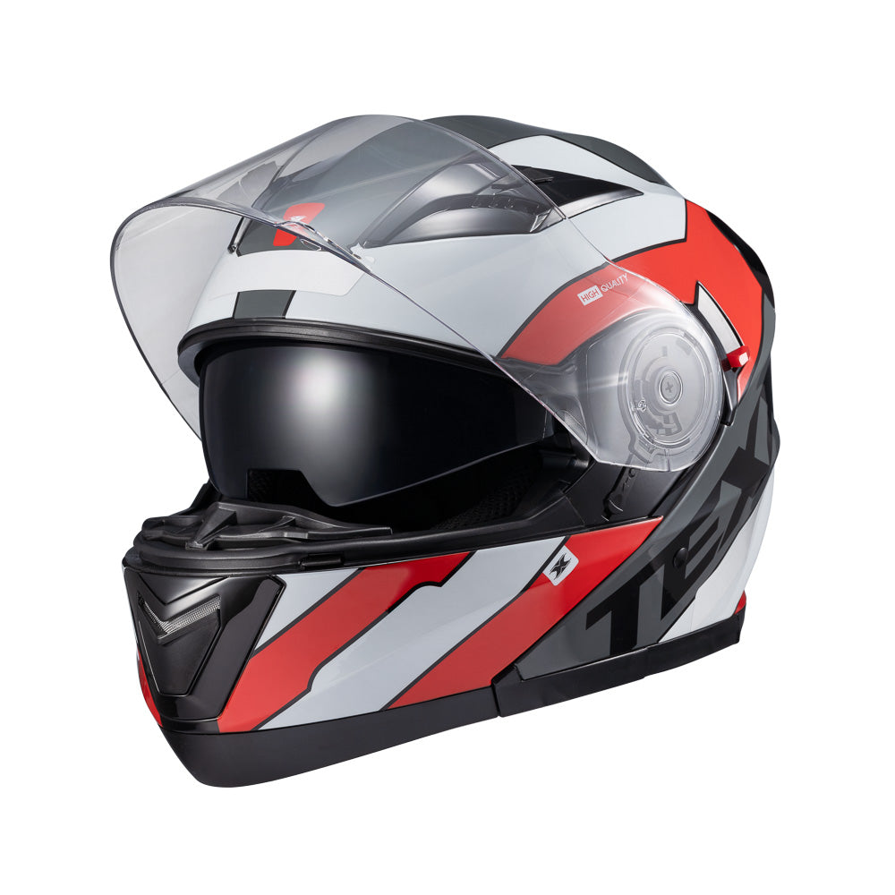 Capacete Texx Escamot Gladiator V3 Reisen Vermelho Branco