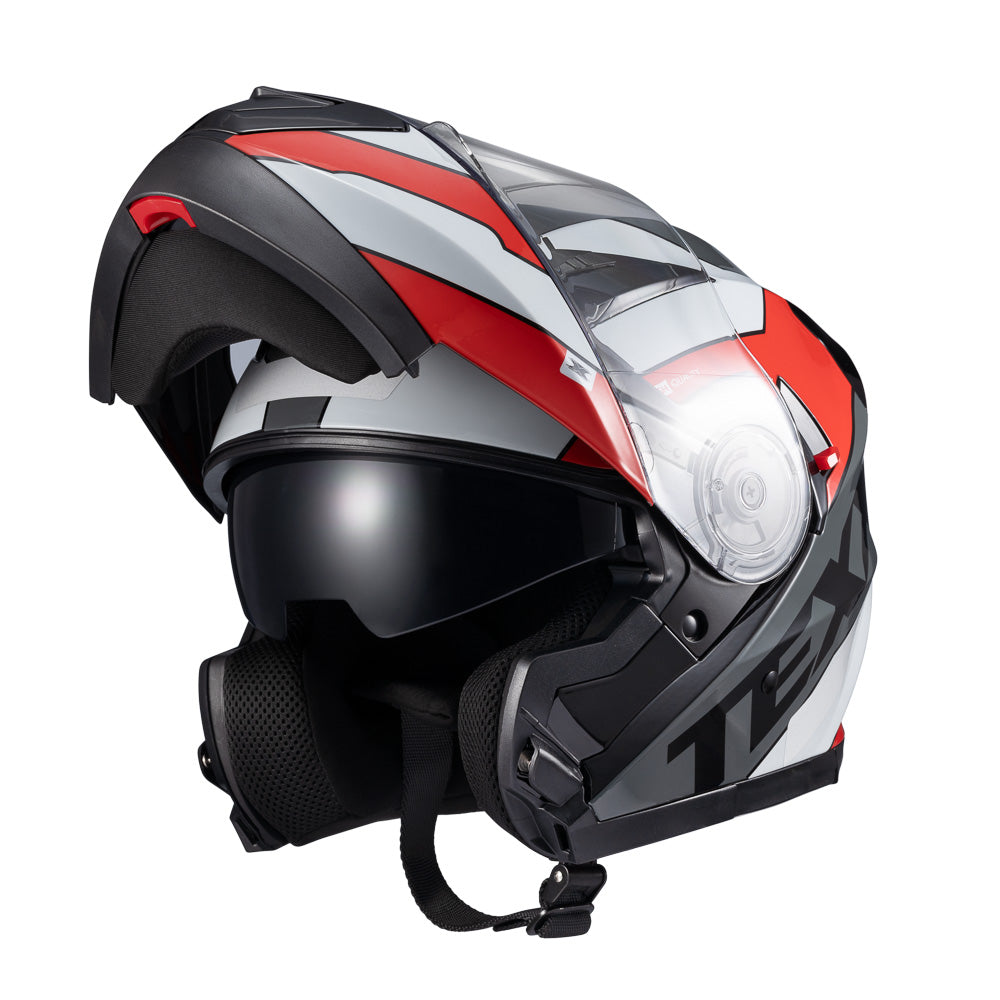 Capacete Texx Escamot Gladiator V3 Reisen Vermelho Branco