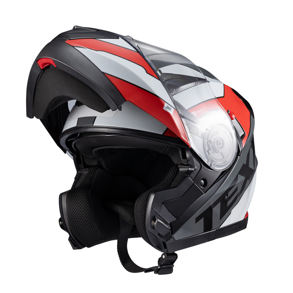 Capacete Texx Escamot Gladiator V3 Reisen Vermelho Branco