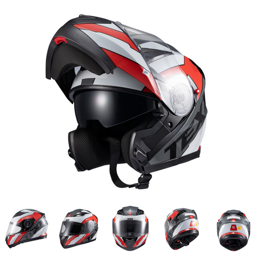 Capacete Texx Escamot Gladiator V3 Reisen Vermelho Branco
